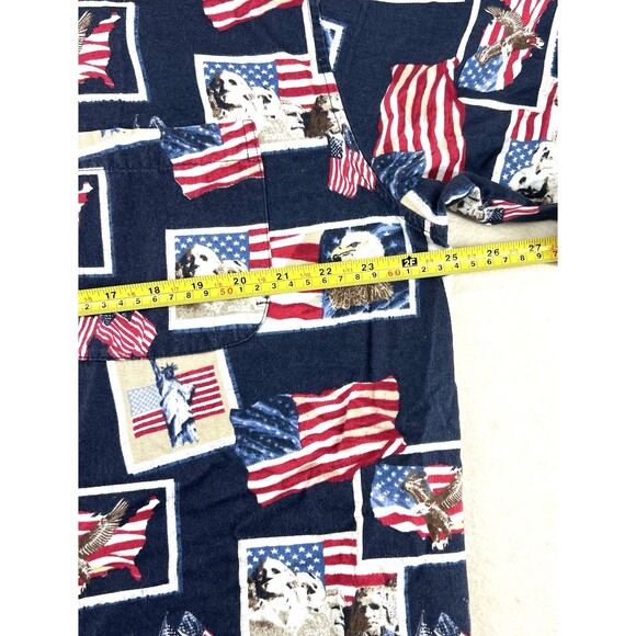 Cotton Trader Sport American Flag Button Down Short Sleeve Mens Shirt Size XL - Picture 9 of 12